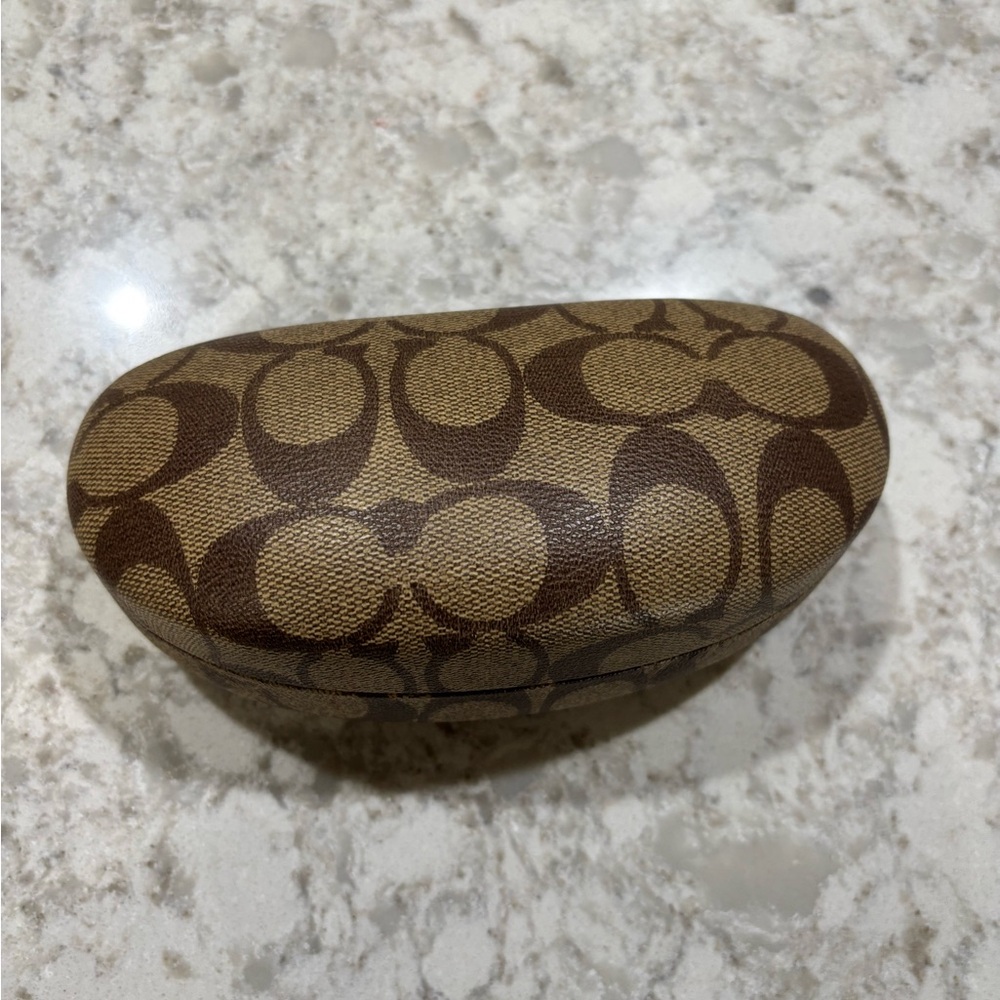 Coach Brown Patterned Sunglasses Case
